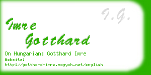 imre gotthard business card